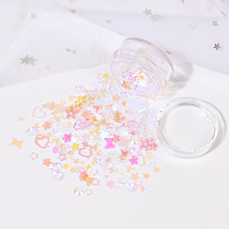 plastic glitter mini charms